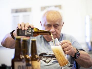 Austrian old folks toast the success of 'Grandma and Grandpa' beer