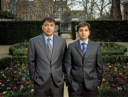 FATHER, SON AND THE GRITTY SPIRIT: Lakshmi and Aditya Mittal stare into an uncertain future
