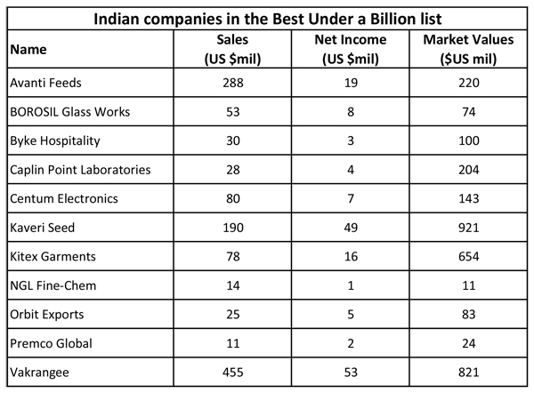 India's tally rises in Forbes Asia's Best Under a Billion list