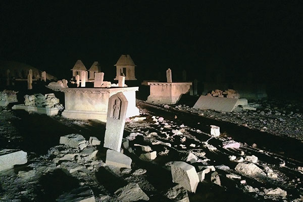 Silk Route cemeteries look eerie yet beautiful at night 