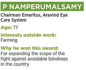 P Namperumalsamy: The visionary who steers Aravind Eye Care
