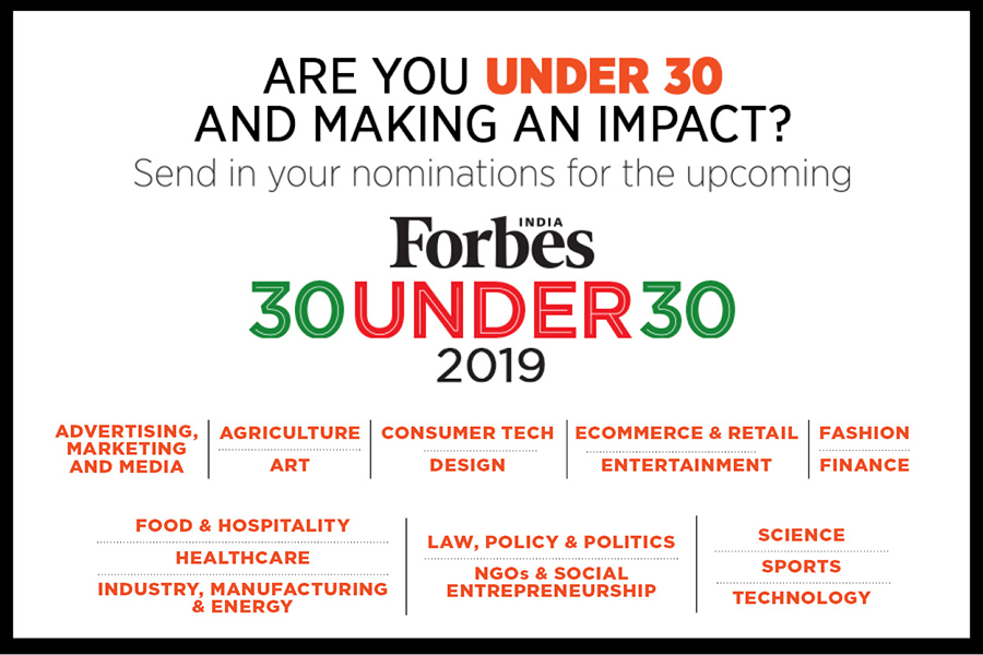 Forbes India '30 Under 30' 2019: Calling nominations from India's best & brightest