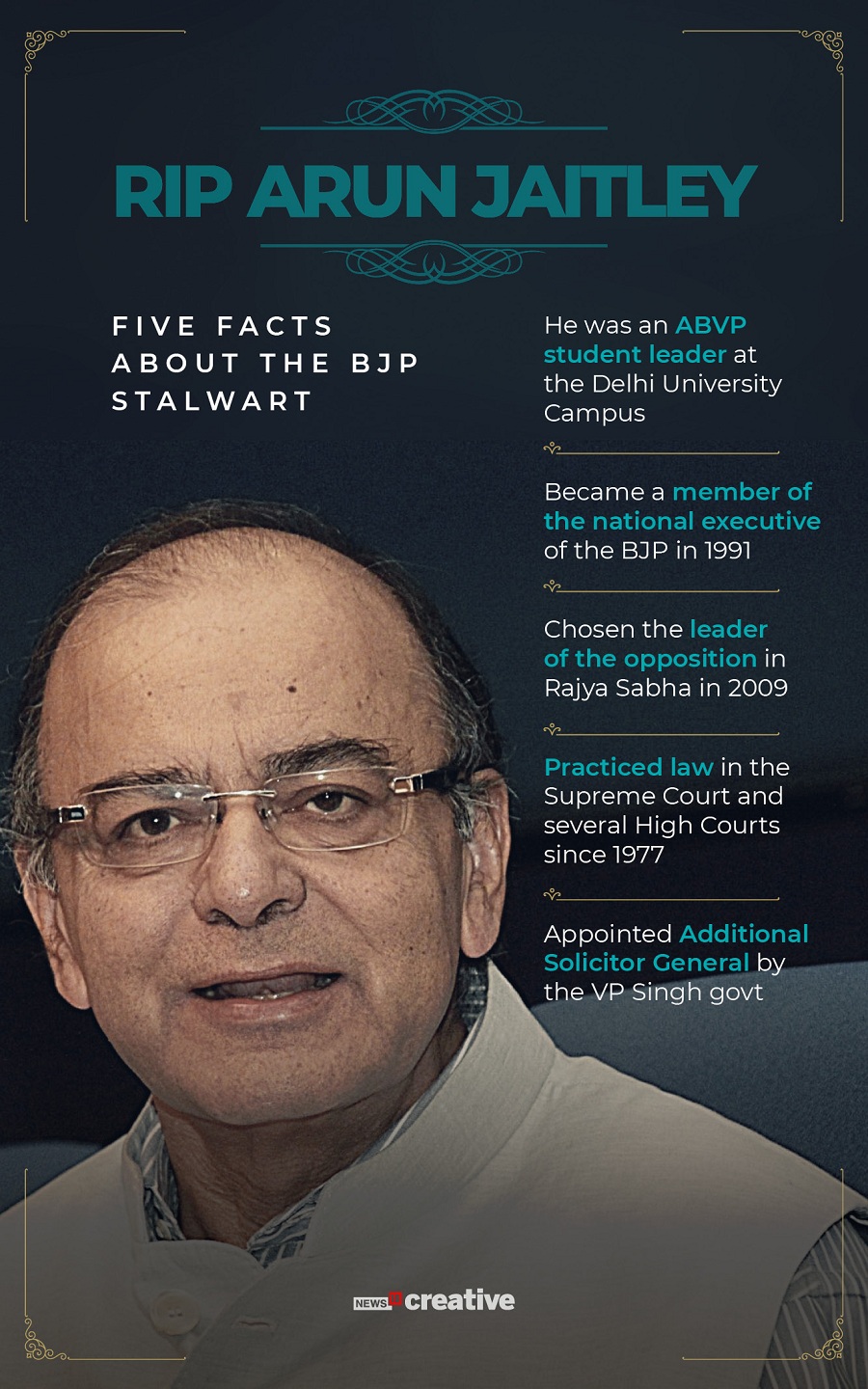 RIP Arun Jaitley: Five facts about the former Finance Minister and BJP stalwart
