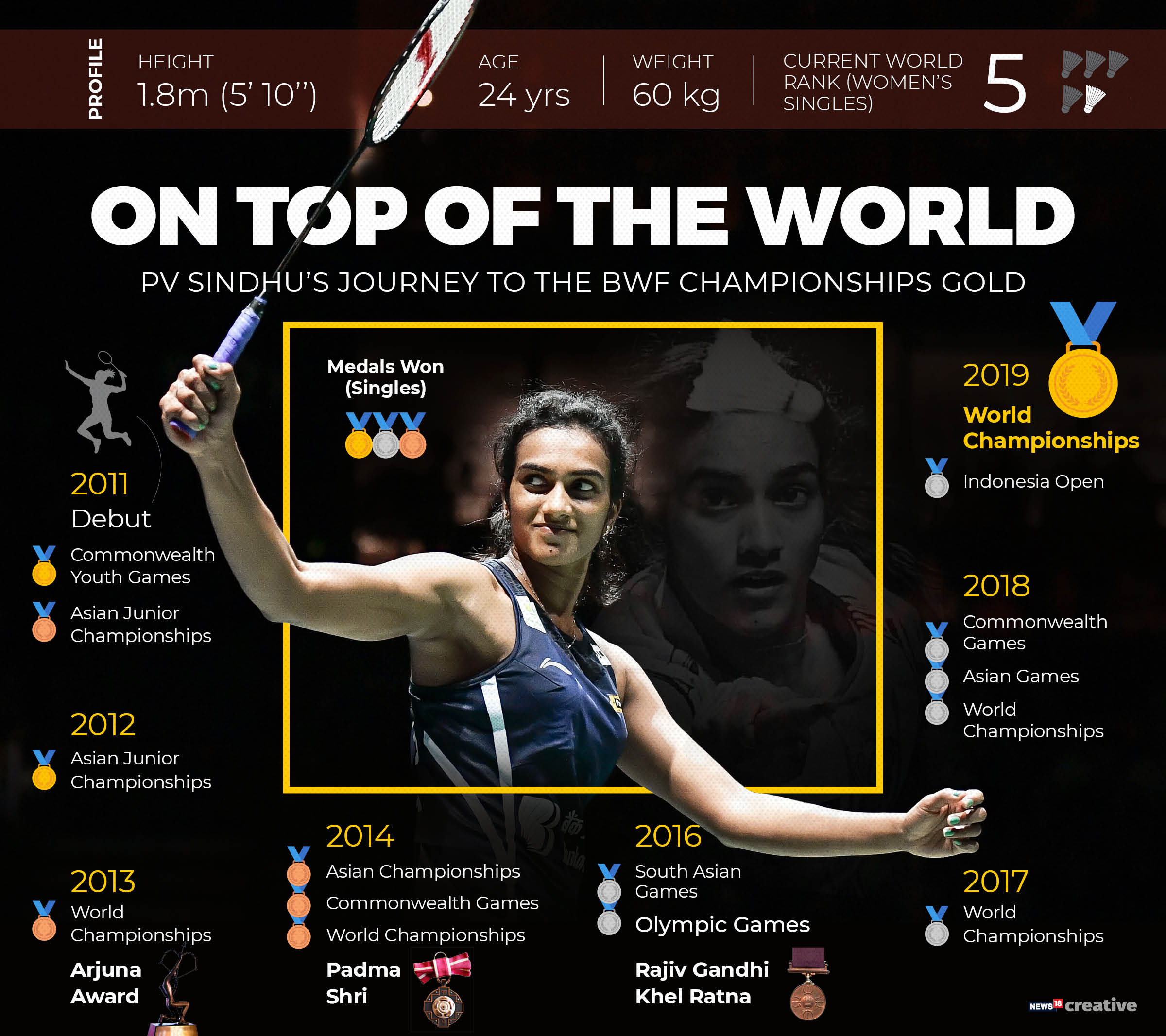 PV Sindhu's journey to the top of the world