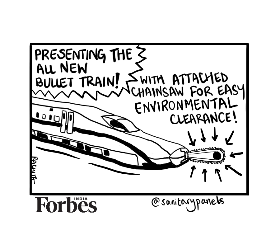 Comic: Mumbai-Ahmedabad bullet train speeds through the mangroves