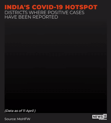 GIF: India's Covid-19 case curve and major hotspots
