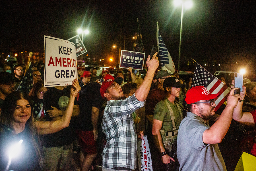 Photo of the Day: Armed Trump supporters shut down Arizona counting centre in protest
