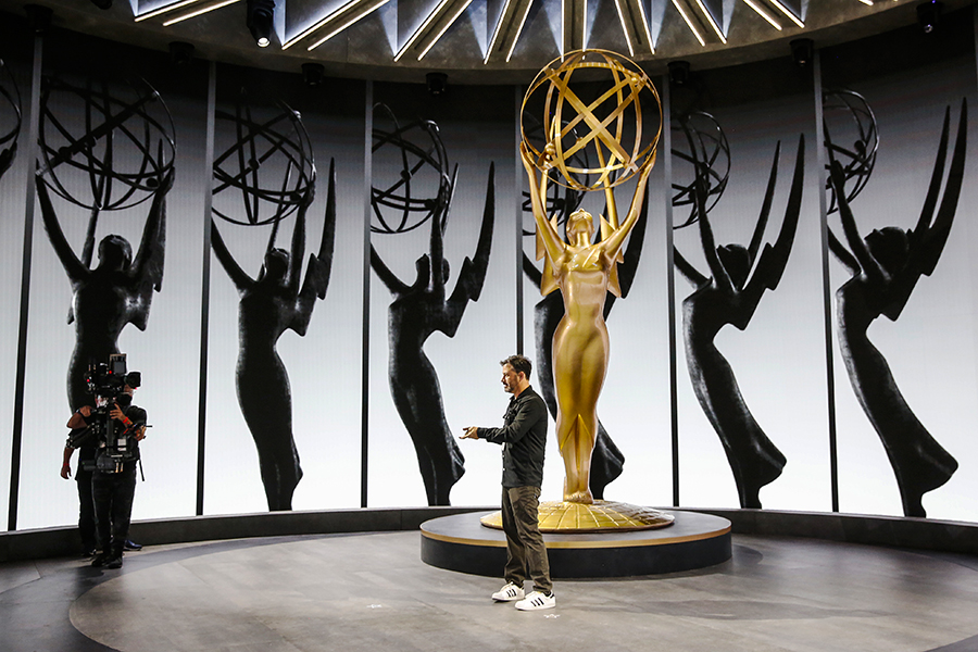 Photo of the Day: Jimmy Kimmel rehearses for an audience-free Emmys