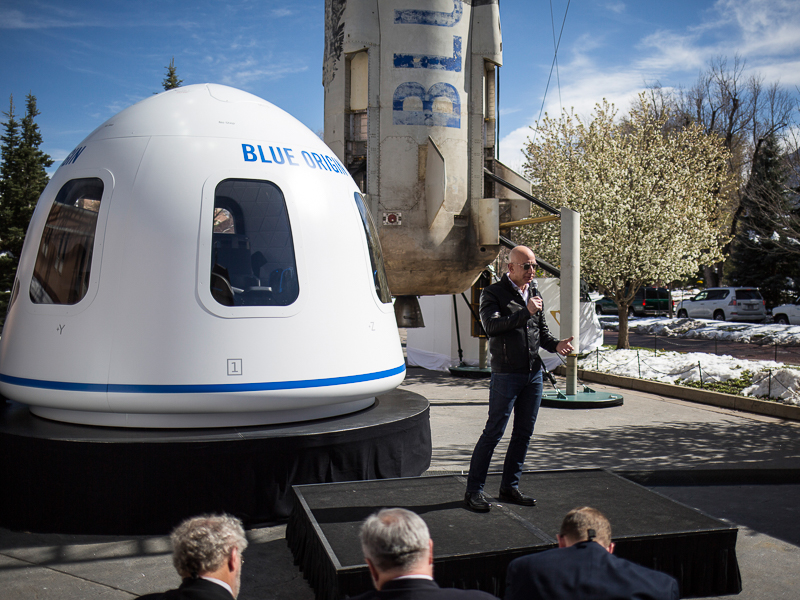 Jeff Bezos Launches To Space, Aiming To Reignite His Rocket Company’s Ambitions