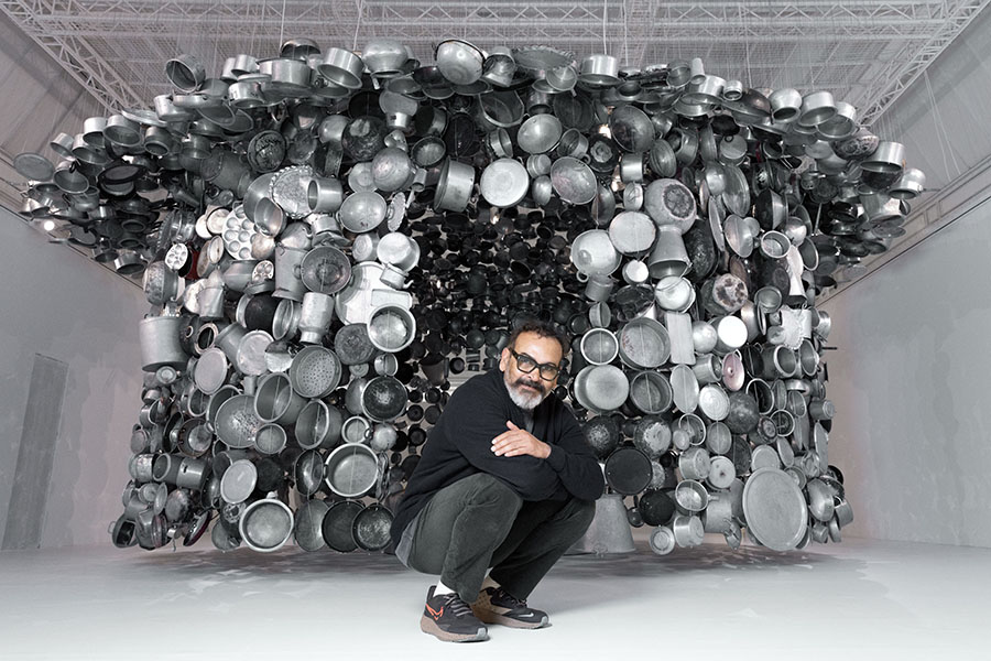 Subodh Gupta's giant utensils take over glitzy Paris store