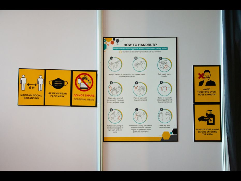 4_Health and safety signage at the shoot venue at Lakmé Fashion Week 2020